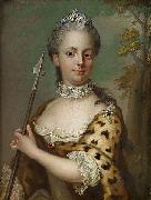 Jakob Bjock Portrait of Charlotte Du Rietz af Hedensberg as Diana Sweden oil painting artist